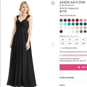 Black full-length bridesmaid dress